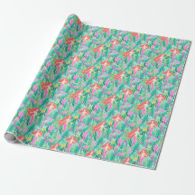 Mermaid Birthday Pool Beach Party Wrapping Paper