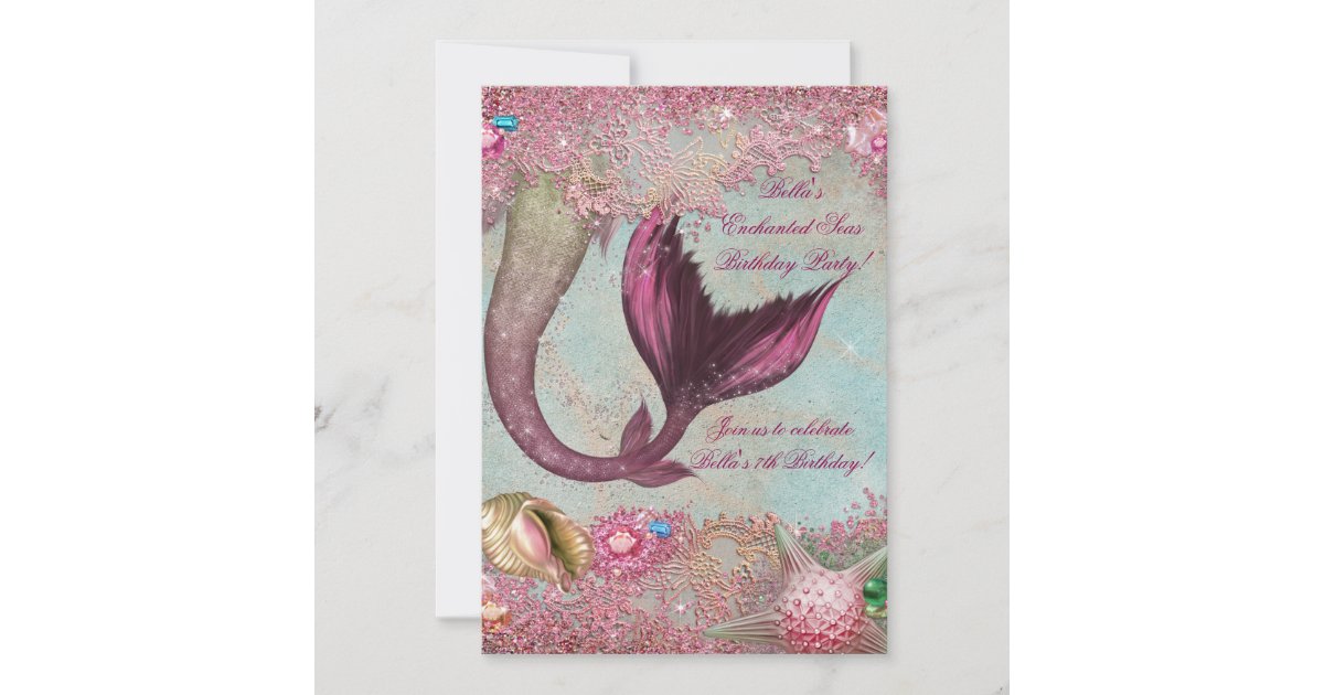 Mermaid Birthday Pool Party Invitations | Zazzle.com