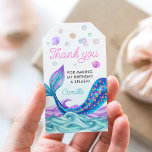 Mermaid Birthday Pool Party Thank you Gift Tags<br><div class="desc">These enchanting Mermaid thank you favor tags are the perfect finishing touch to your party favors. Set the stage for an unforgettable mermaid party experience!  Most lettering is editable - click the "Customize Further" button to edit. Matching items in our store Cava party design</div>