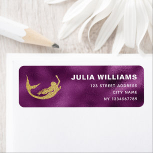 Mermaid Birthday Purple Gold Label