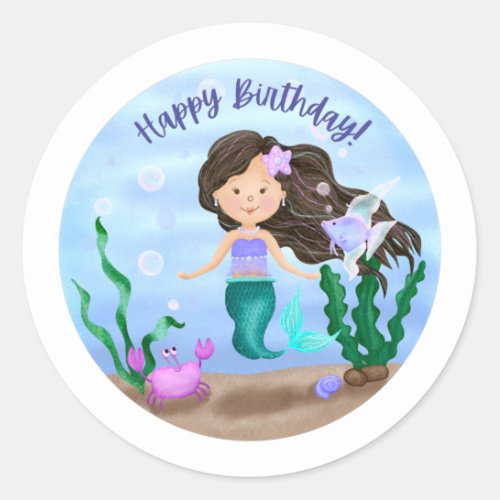 Mermaid Birthday Stickers