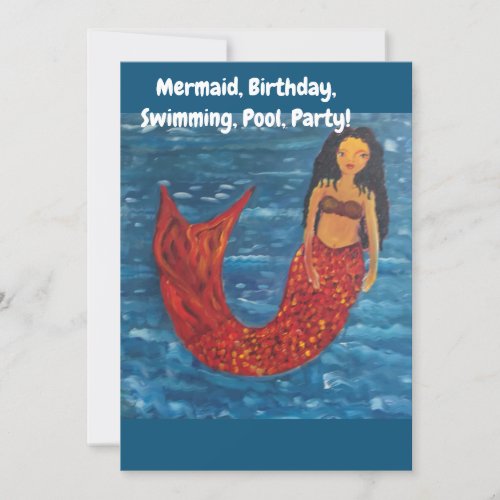 Mermaid BirthdaySwimming Pool Party Invitation