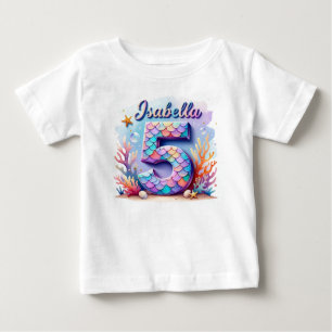 Mermaid Birthday T-Shirt – Personalized Name & Age