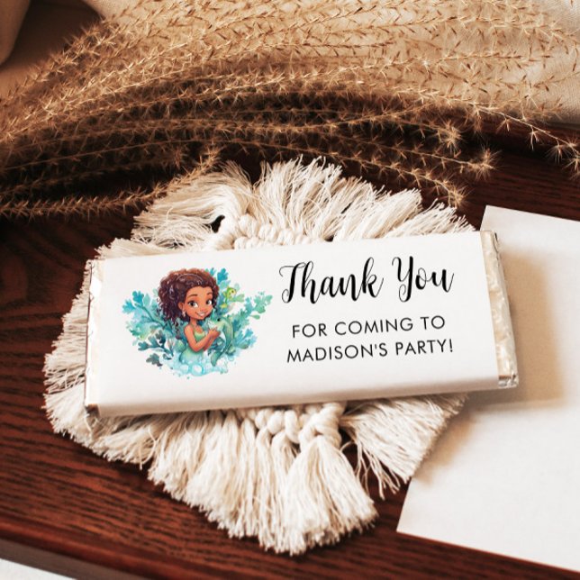 Mermaid Birthday Thank You for Coming Hershey Bar Favors (Creator Uploaded)