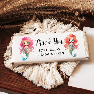 Mermaid Birthday Thank You Hershey Bar Favors