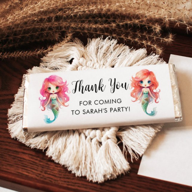 Mermaid Birthday Thank You Hershey Bar Favors (Creator Uploaded)