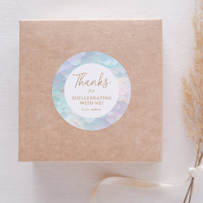 Mermaid Birthday Thanks for Shellebrating Classic Round Sticker