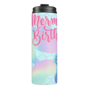 Mermaid Birthday thermal tumbler