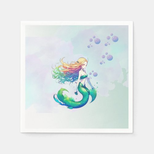 Mermaid Birthday under the Sea Napkins