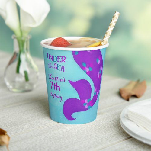 Mermaid Birthday  Under the Sea Paper Cups