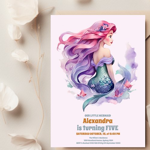 Mermaid Birthday Under The Sea Party Invitation