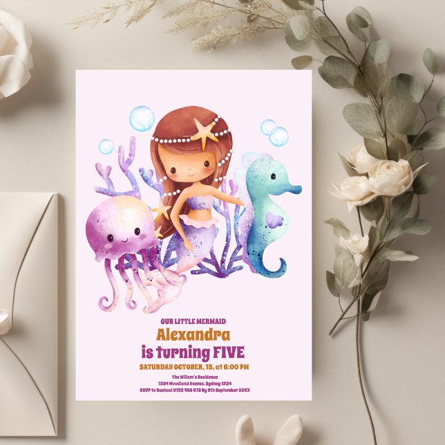 Mermaid Birthday Under The Sea Party Invitation (Creator Uploaded)
