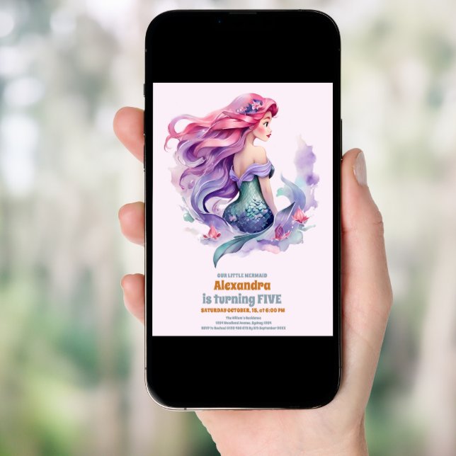 Mermaid Birthday Under The Sea Party Invitation (Front Digital)