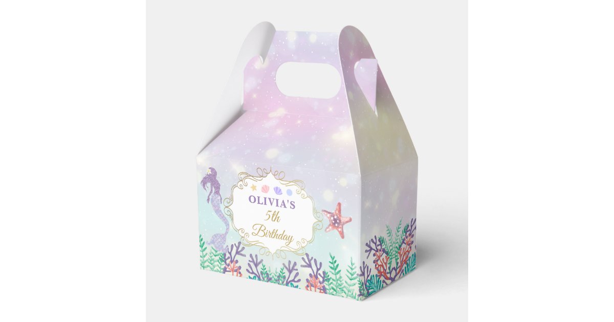 Mermaid Birthday Under The Sea Party Thank You Favor Boxes | Zazzle