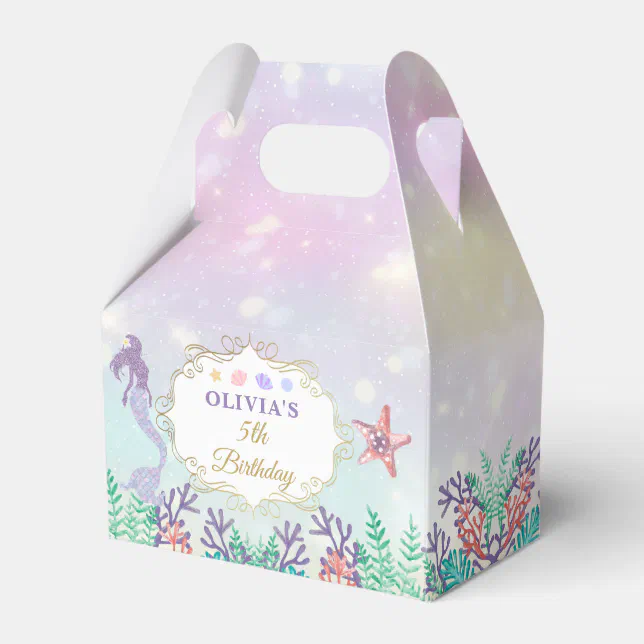 Mermaid Birthday Under The Sea Party Thank You Favor Boxes | Zazzle