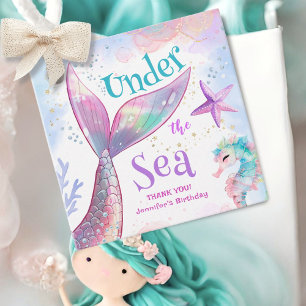Mermaid Birthday Under The Sea Pink Purple Favor Tags