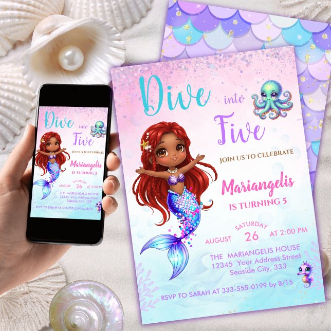 Mermaid Birthday - Under the Sea - Splish splash Invitation (Creator Uploaded)