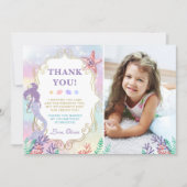 Mermaid Birthday Under The Sea Thank You Card (Front)