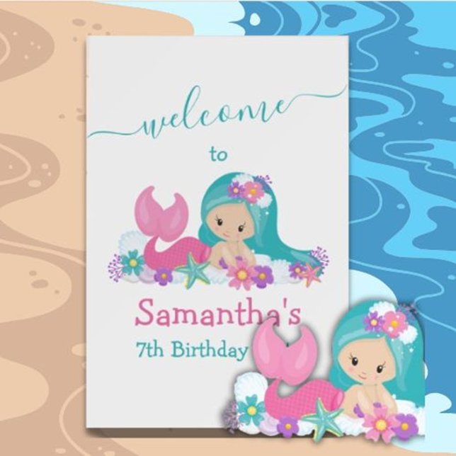 Mermaid Birthday Welcome Foam Board ( a warm welcome as you prepare for your special mermaid-themed birthday bash)
