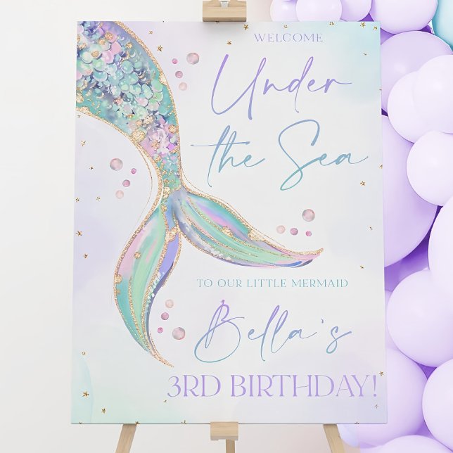 Mermaid Birthday Welcome Sign Mermaid Tail Birthda (Creator Uploaded)