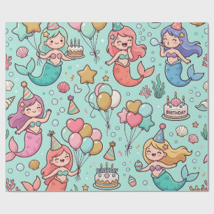 Mermaid Birthday Wrapping Paper – Ocean Party