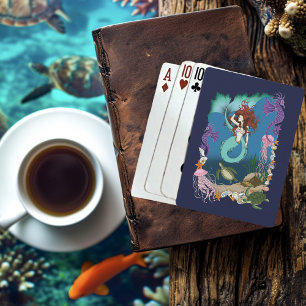 Mermaid Blue Fantasy Friends Poker Cards