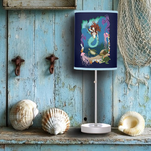 Mermaid Blue Fantasy Friends Table Lamp