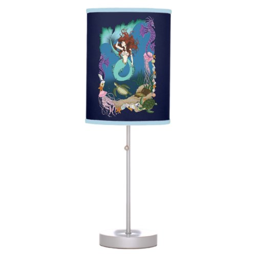 Mermaid Blue Fantasy Friends  Table Lamp