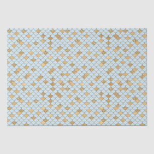Mermaid Blue Gold Glitter Sparkle Tissue Paper