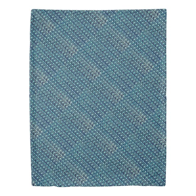 Mermaid Blue Green Chain Mail Metallic Under Sea Duvet Cover (Front)