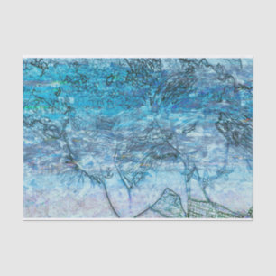 Mermaid Blue Nautical Ocean Waves Decoupage Tissue Paper