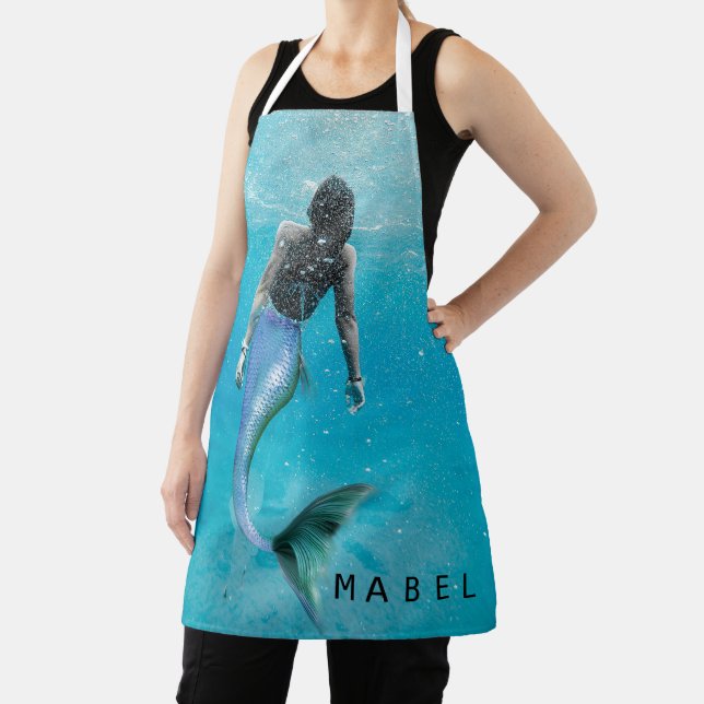 Mermaid Blue Ocean Sea  Apron (Insitu)