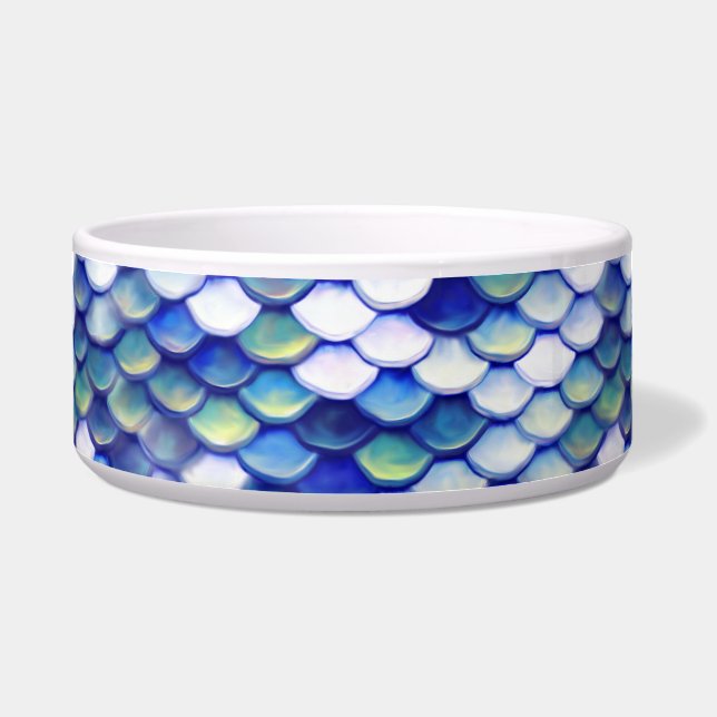 Mermaid Blue Skin Pattern Bowl (Front)