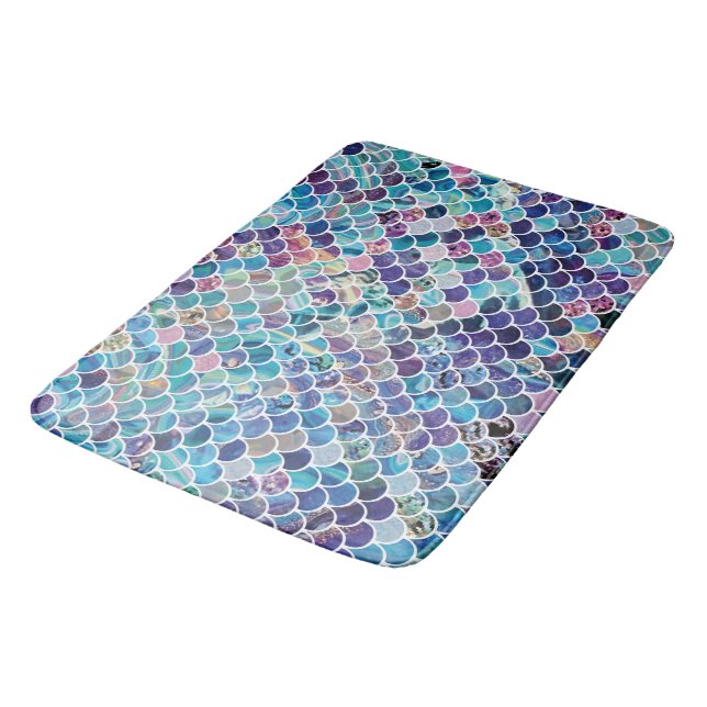 Mermaid Blues Bathroom Mat (Angled)