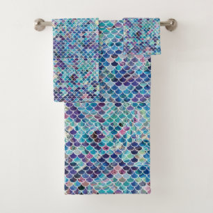 Mermaid blues Towel's Bath Towel Set