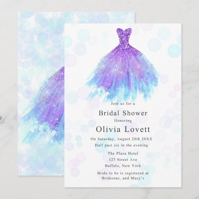 Mermaid Bohemian Bridesmaid Dress Bridal Shower Invitation (Front/Back)