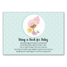 Mermaid Book Request Card Baby Shower Light Skin