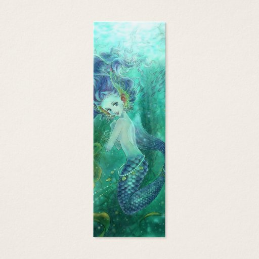 Customizable Mermaid Bookmark Business Card Templates
