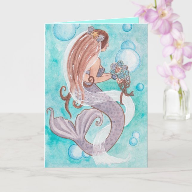Mermaid Bridal Shower Card (Orchid)