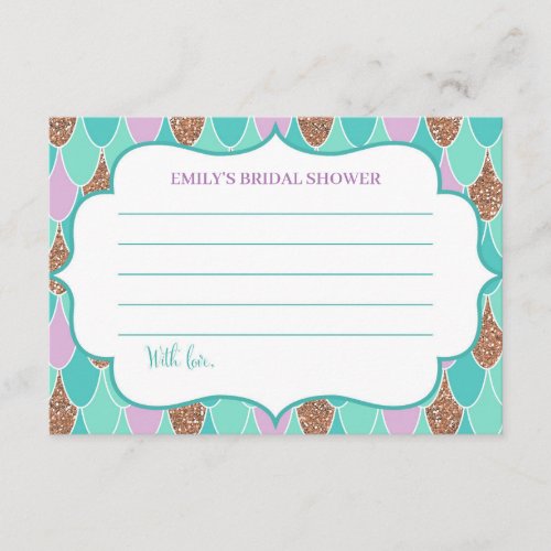 Mermaid Bridal Shower Date Night Card