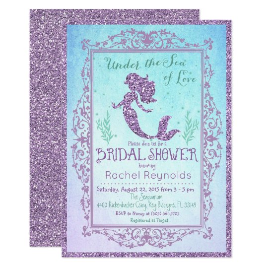Mermaid Bridal Shower Invitation Zazzle Mermaid Bridal Shower Invitation
