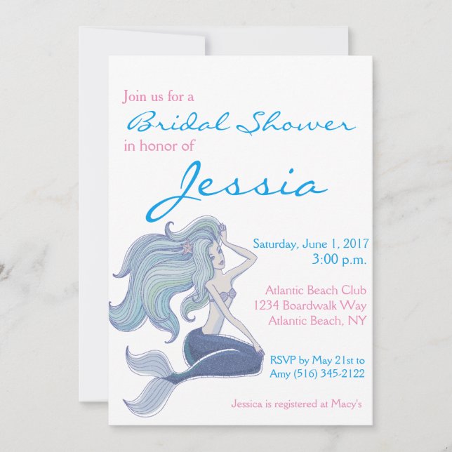Mermaid Bridal Shower Invitation (Front)