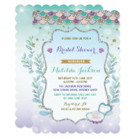 Mermaid Bridal Shower Invitation Beach Ocean Party