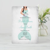 Mermaid bridal shower invitation brunette (Standing Front)