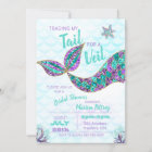Mermaid  Bridal Shower invitation, glitter