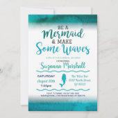 Mermaid Bridal Shower Invite Teal Bachelorette (Front)