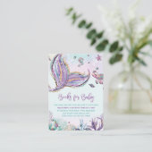 Mermaid Bring a Book Card Books for Baby Shower (Standing Front)