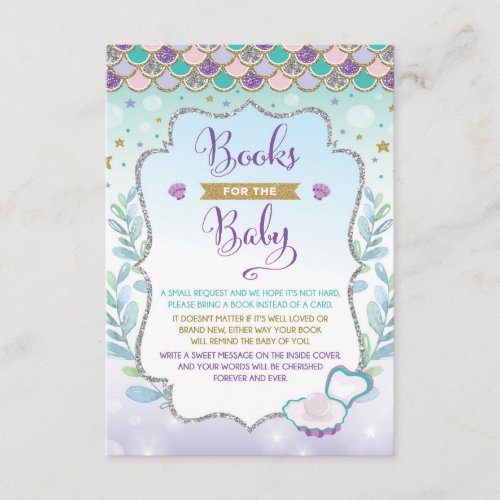 Mermaid Bring a Book  Card Under the Sea Baby Girl