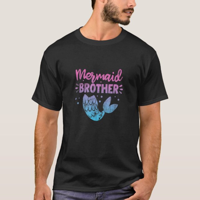 Mermaid Brother Sibling Matching Family Birthday D T-Shirt (Front)