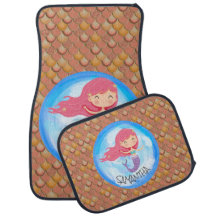 Mermaid brown and orange Scales Car Floor Mat